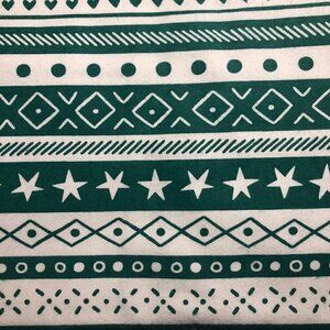 2 Yards Flannel Fabric Green & White Geometric Christmas